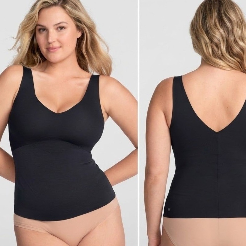 Honeylove Cami Bodyshaper Women XL Black V-Neck Compression Tank Top HLLWT02